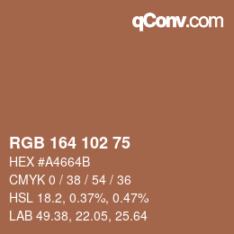 Color code: RGB 164 102 75 | qconv.com