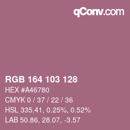 カラーコード: RGB 164 103 128 | qconv.com