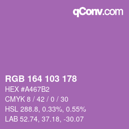 Color code: RGB 164 103 178 | qconv.com
