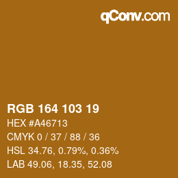 Color code: RGB 164 103 19 | qconv.com