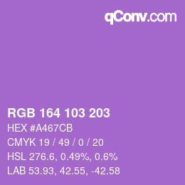Color code: RGB 164 103 203 | qconv.com