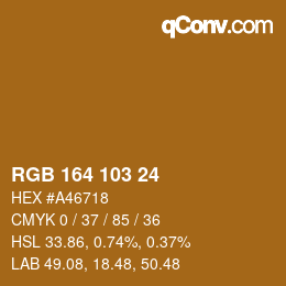 Color code: RGB 164 103 24 | qconv.com