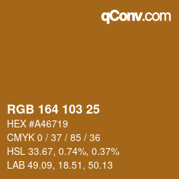 颜色代码: RGB 164 103 25 | qconv.com