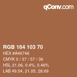 Color code: RGB 164 103 70 | qconv.com