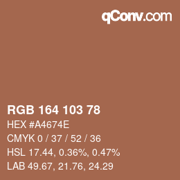 カラーコード: RGB 164 103 78 | qconv.com