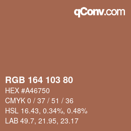 Color code: RGB 164 103 80 | qconv.com