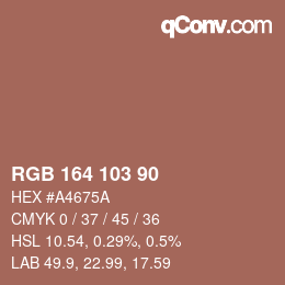 Color code: RGB 164 103 90 | qconv.com
