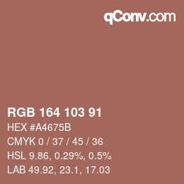 Color code: RGB 164 103 91 | qconv.com