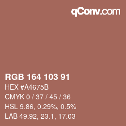 カラーコード: RGB 164 103 91 | qconv.com