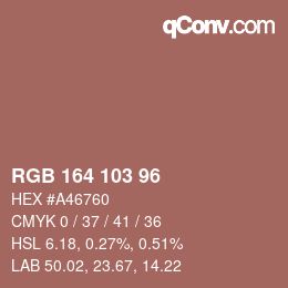 カラーコード: RGB 164 103 96 | qconv.com