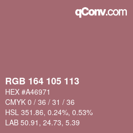 Color code: RGB 164 105 113 | qconv.com