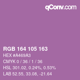 Color code: RGB 164 105 163 | qconv.com