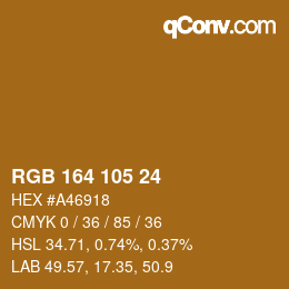 Color code: RGB 164 105 24 | qconv.com