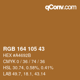 Color code: RGB 164 105 43 | qconv.com