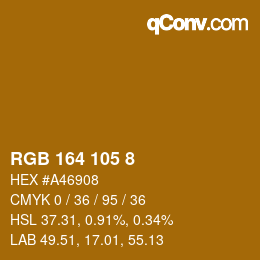 Color code: RGB 164 105 8 | qconv.com
