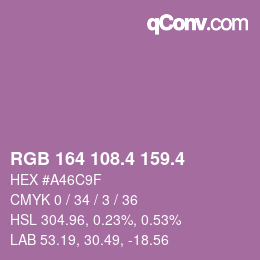 カラーコード: RGB 164 108.4 159.4 | qconv.com