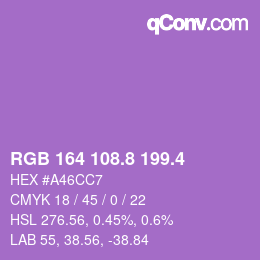 カラーコード: RGB 164 108.8 199.4 | qconv.com