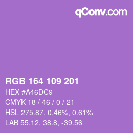 Color code: RGB 164 109 201 | qconv.com