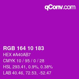 Color code: RGB 164 10 183 | qconv.com