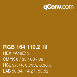カラーコード: RGB 164 110.2 19 | qconv.com