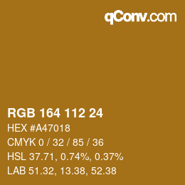 Color code: RGB 164 112 24 | qconv.com