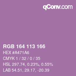 Color code: RGB 164 113 166 | qconv.com