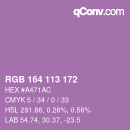 Color code: RGB 164 113 172 | qconv.com