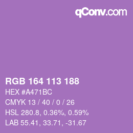 Color code: RGB 164 113 188 | qconv.com