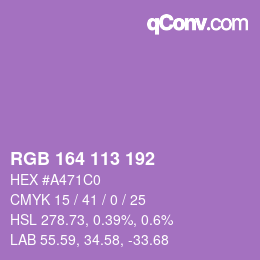 カラーコード: RGB 164 113 192 | qconv.com
