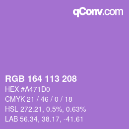 Farbcode: RGB 164 113 208 | qconv.com