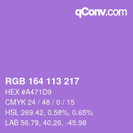 Color code: RGB 164 113 217 | qconv.com