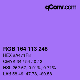 Color code: RGB 164 113 248 | qconv.com
