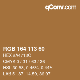 Color code: RGB 164 113 60 | qconv.com