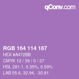 Color code: RGB 164 114 187 | qconv.com