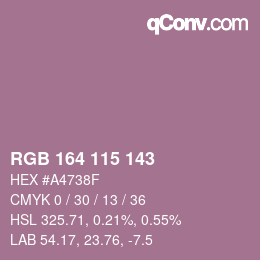 Color code: RGB 164 115 143 | qconv.com