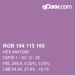 Color code: RGB 164 115 165 | qconv.com