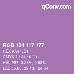 Color code: RGB 164 117 177 | qconv.com