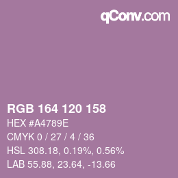 カラーコード: RGB 164 120 158 | qconv.com