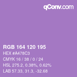 カラーコード: RGB 164 120 195 | qconv.com