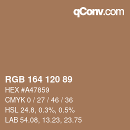 Farbcode: RGB 164 120 89 | qconv.com
