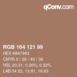 Código de color: RGB 164 121 99 | qconv.com