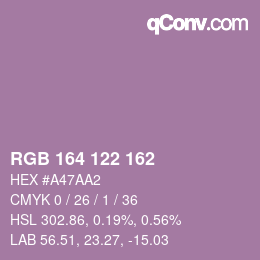 Color code: RGB 164 122 162 | qconv.com