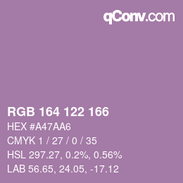 Color code: RGB 164 122 166 | qconv.com