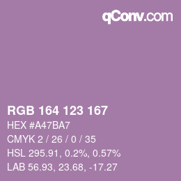 Farbcode: RGB 164 123 167 | qconv.com