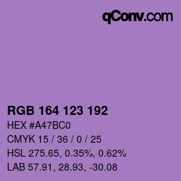 カラーコード: RGB 164 123 192 | qconv.com