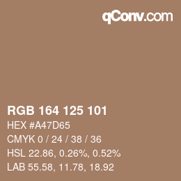 Código de color: RGB 164 125 101 | qconv.com
