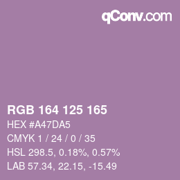 Color code: RGB 164 125 165 | qconv.com