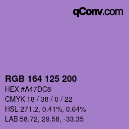 カラーコード: RGB 164 125 200 | qconv.com