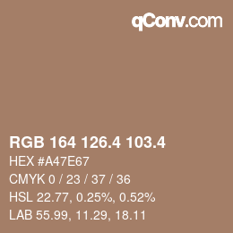 カラーコード: RGB 164 126.4 103.4 | qconv.com