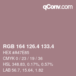 カラーコード: RGB 164 126.4 133.4 | qconv.com